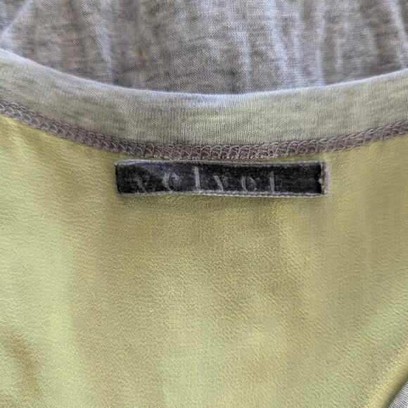 Velvet by Graham & Spencer Grey Maxi Tank Dress Yellow Chiffon Petite - Picture 6 of 7